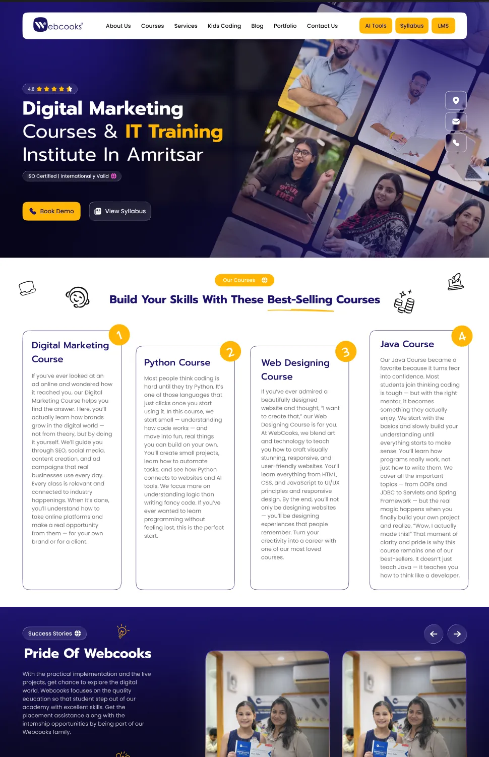 Portfolio website design with clean coding and responsive structure