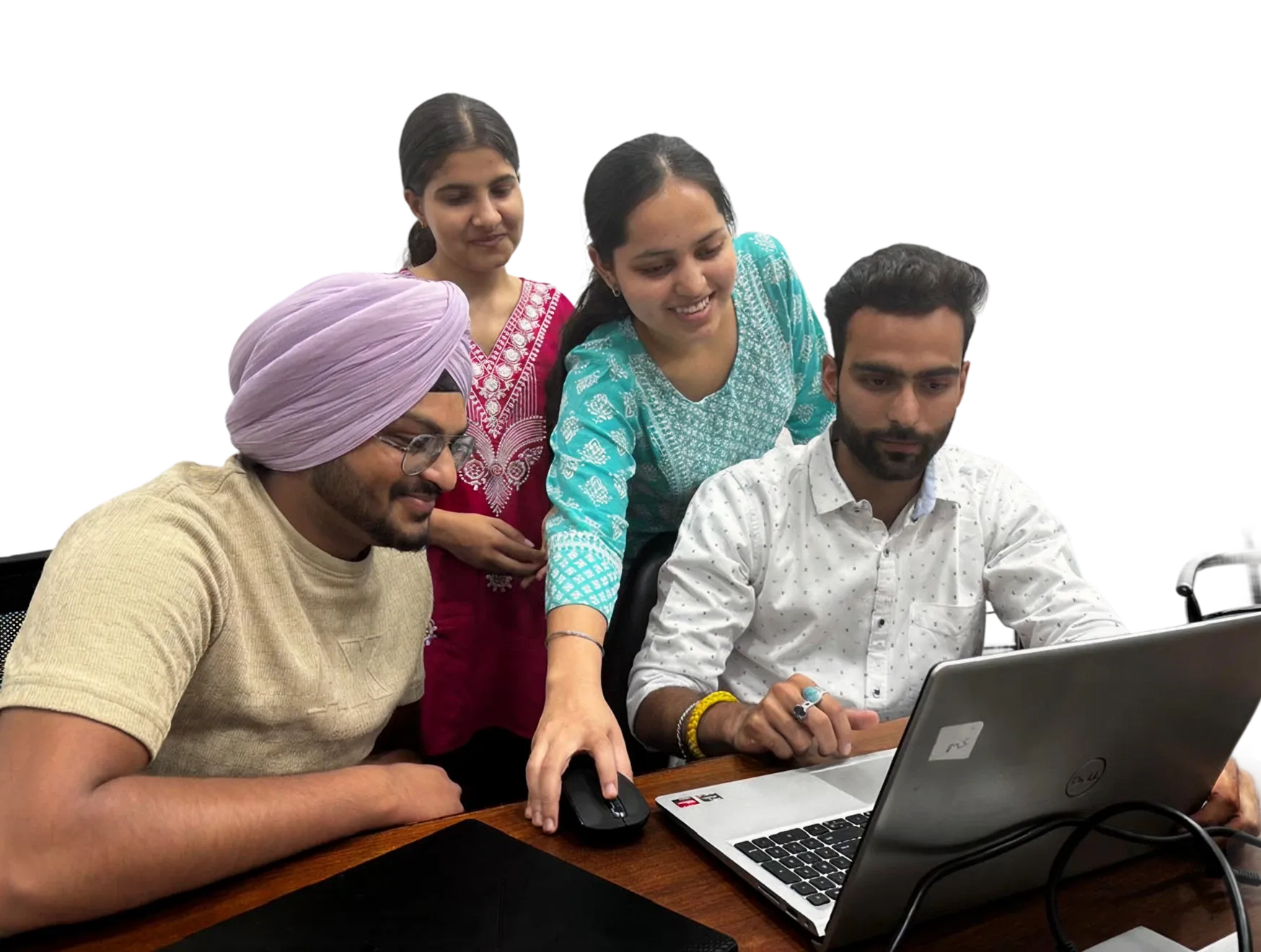 Students collaborating on a laptop