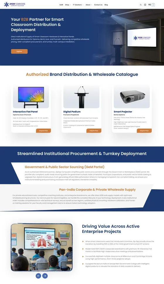 ZipZap Computers Website UI Design