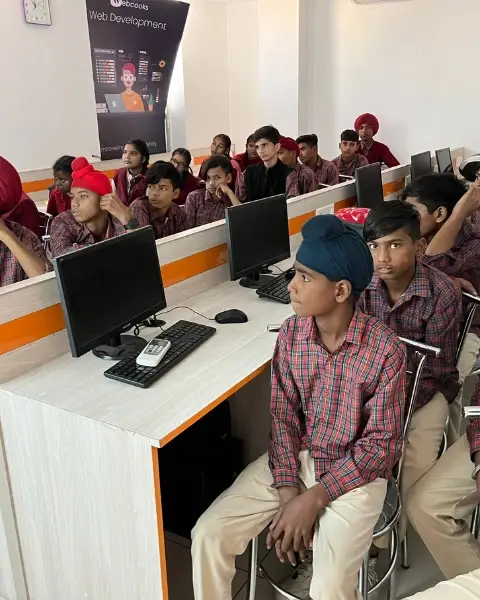 A hands-on learning session with Nag Kalan GSSS students, organized by Webcooks.